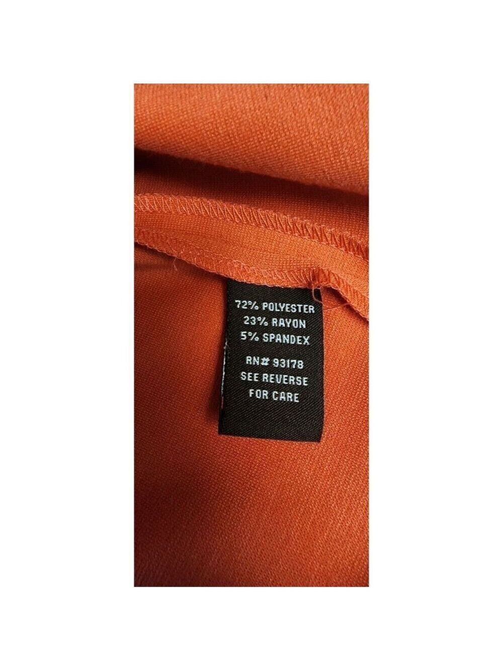 Adrienne Vittadini Ponte Coral Salmon Loop Pleat Neck Sheath Dress Size 10 - Picture 9 of 9
